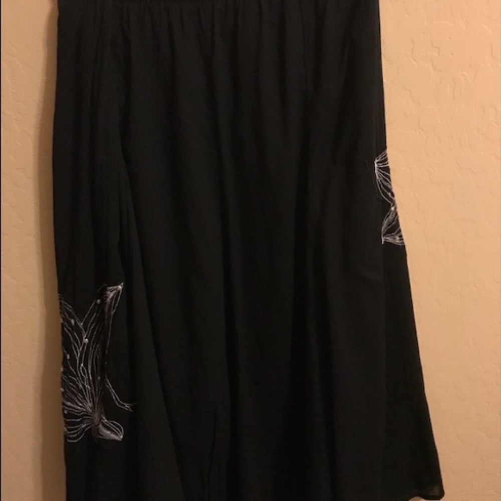 Long black skirt with elastic waist